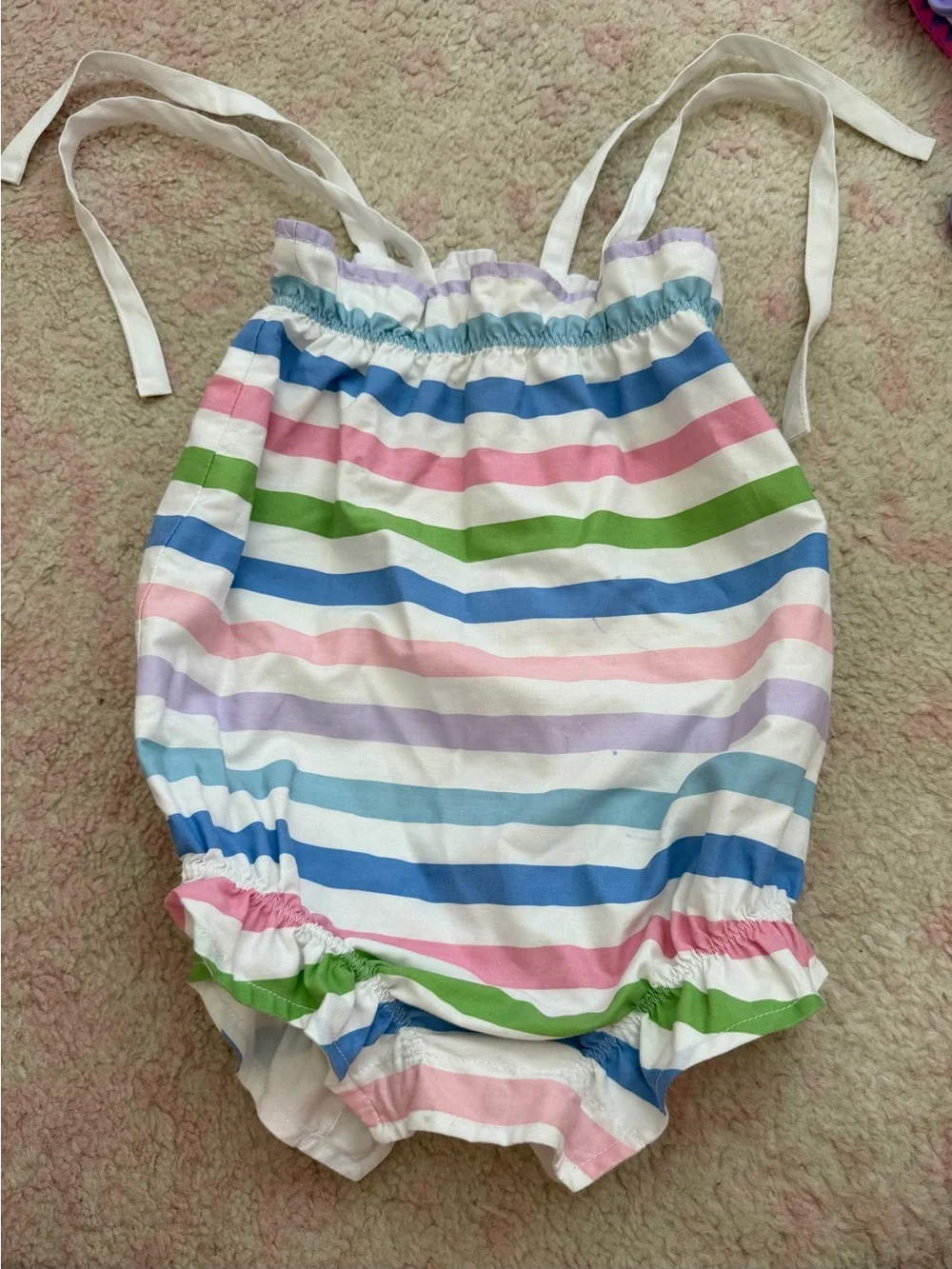 The Beaufort Bonnet Company Pastel Rainbow Stripe Baby One-Piece